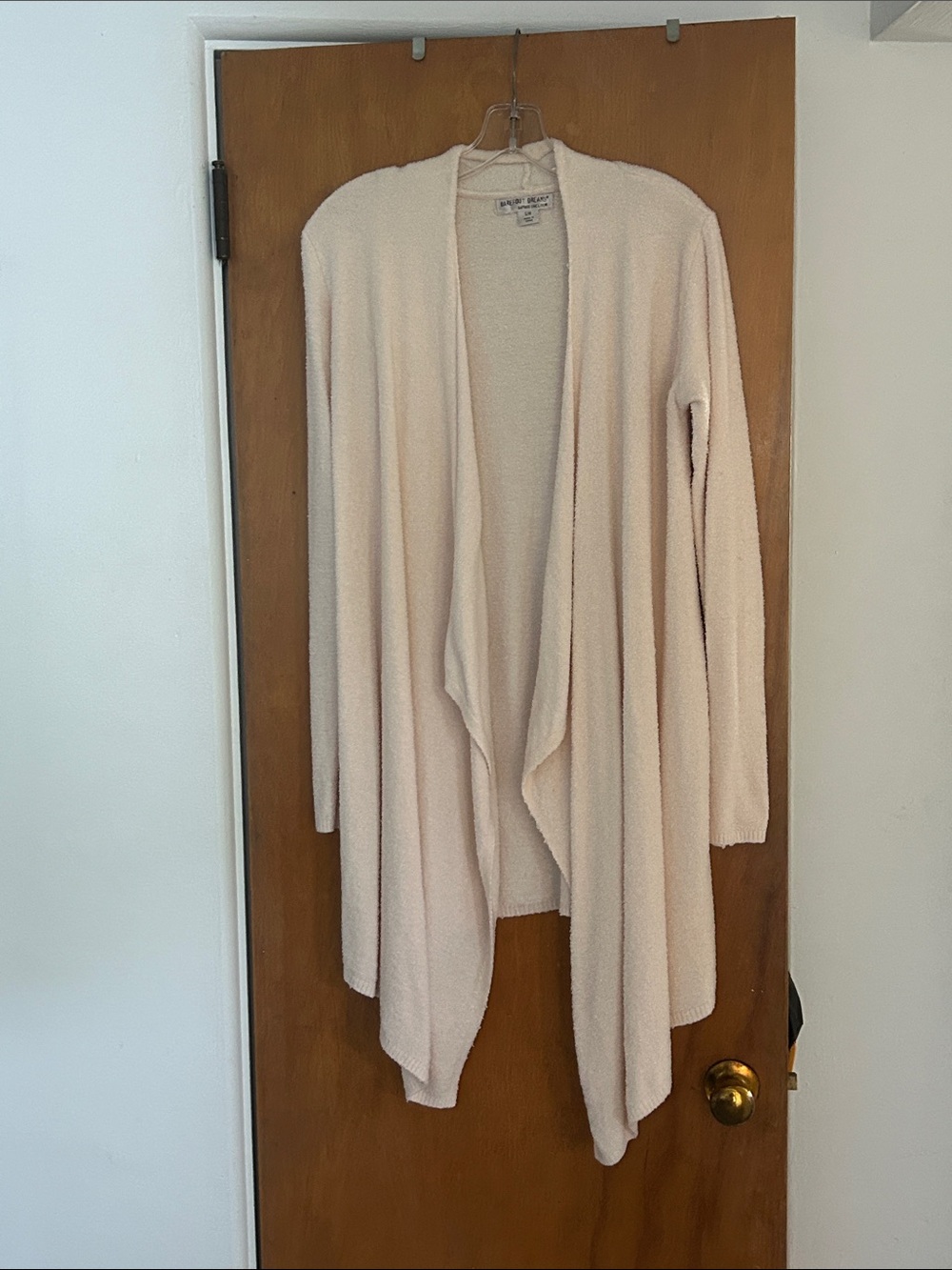 Barefoot Dreams Open-Front Draped Bamboo Chic Lite Cardigan in Light Pink Blush